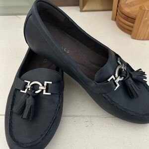 Navy aerosoles Loafers with Silver Accent
